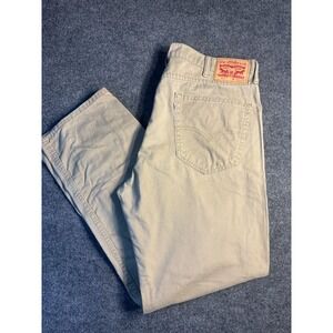 Levi's 505 Jeans Mens 38x30 Tan Denim Straight Leg High Rise White Tab Stretch